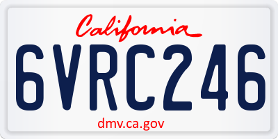 CA license plate 6VRC246