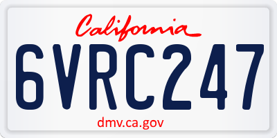 CA license plate 6VRC247