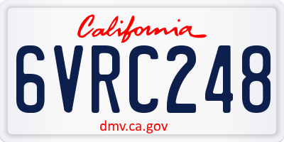 CA license plate 6VRC248