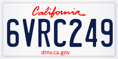 CA license plate 6VRC249