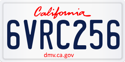 CA license plate 6VRC256