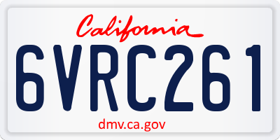 CA license plate 6VRC261