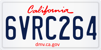 CA license plate 6VRC264