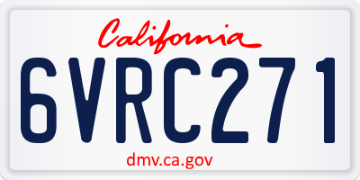 CA license plate 6VRC271