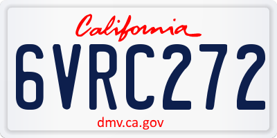 CA license plate 6VRC272
