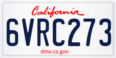 CA license plate 6VRC273