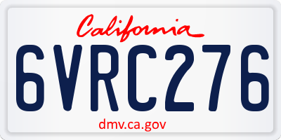 CA license plate 6VRC276