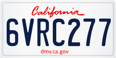 CA license plate 6VRC277