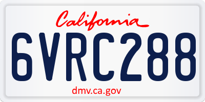 CA license plate 6VRC288