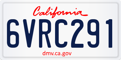 CA license plate 6VRC291
