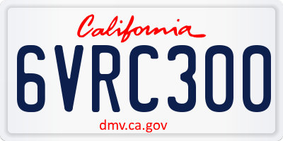 CA license plate 6VRC300