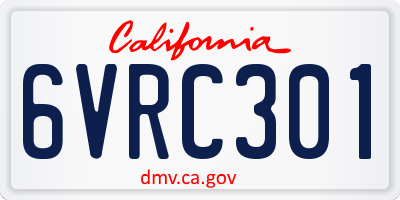 CA license plate 6VRC301