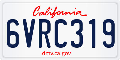 CA license plate 6VRC319