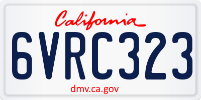 CA license plate 6VRC323