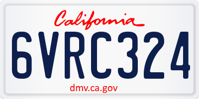 CA license plate 6VRC324