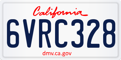 CA license plate 6VRC328