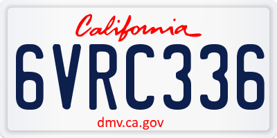 CA license plate 6VRC336