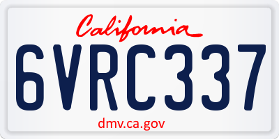 CA license plate 6VRC337