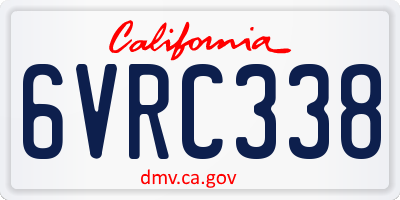 CA license plate 6VRC338
