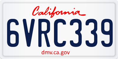CA license plate 6VRC339