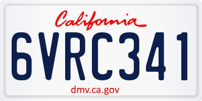 CA license plate 6VRC341