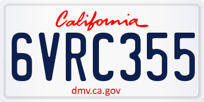 CA license plate 6VRC355
