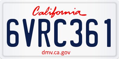 CA license plate 6VRC361