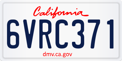 CA license plate 6VRC371