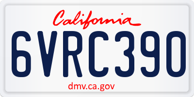 CA license plate 6VRC390