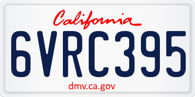 CA license plate 6VRC395