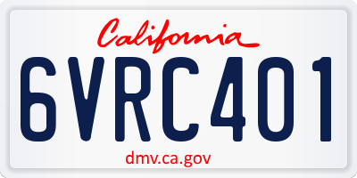 CA license plate 6VRC401