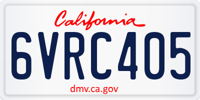CA license plate 6VRC405