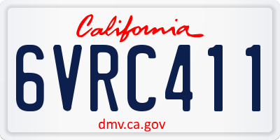 CA license plate 6VRC411