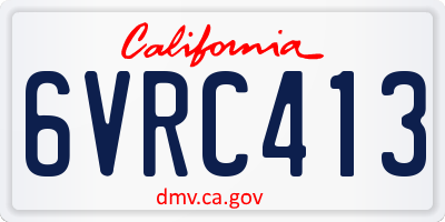 CA license plate 6VRC413