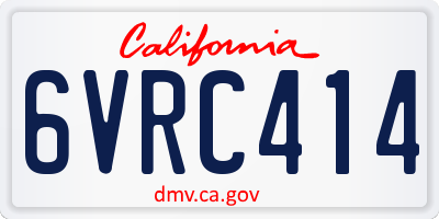 CA license plate 6VRC414
