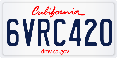 CA license plate 6VRC420