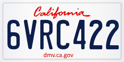 CA license plate 6VRC422