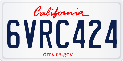 CA license plate 6VRC424
