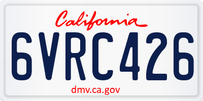 CA license plate 6VRC426