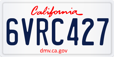 CA license plate 6VRC427
