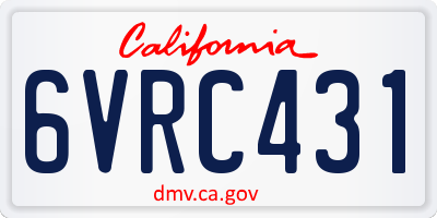CA license plate 6VRC431
