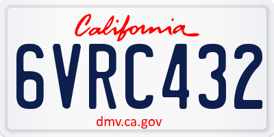 CA license plate 6VRC432