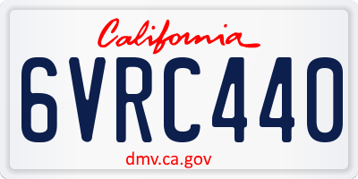 CA license plate 6VRC440