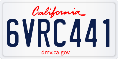CA license plate 6VRC441