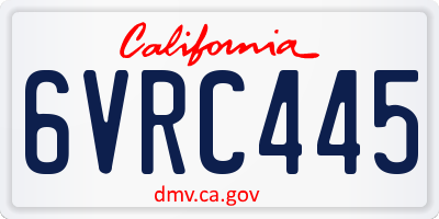 CA license plate 6VRC445