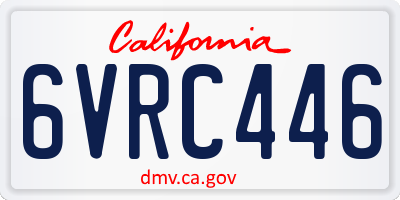 CA license plate 6VRC446