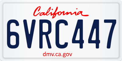 CA license plate 6VRC447