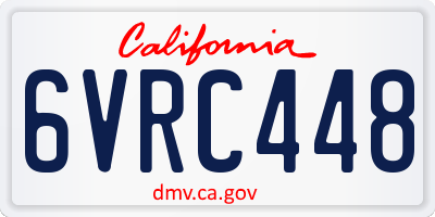 CA license plate 6VRC448