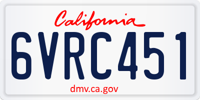 CA license plate 6VRC451