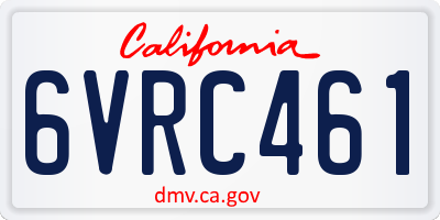 CA license plate 6VRC461